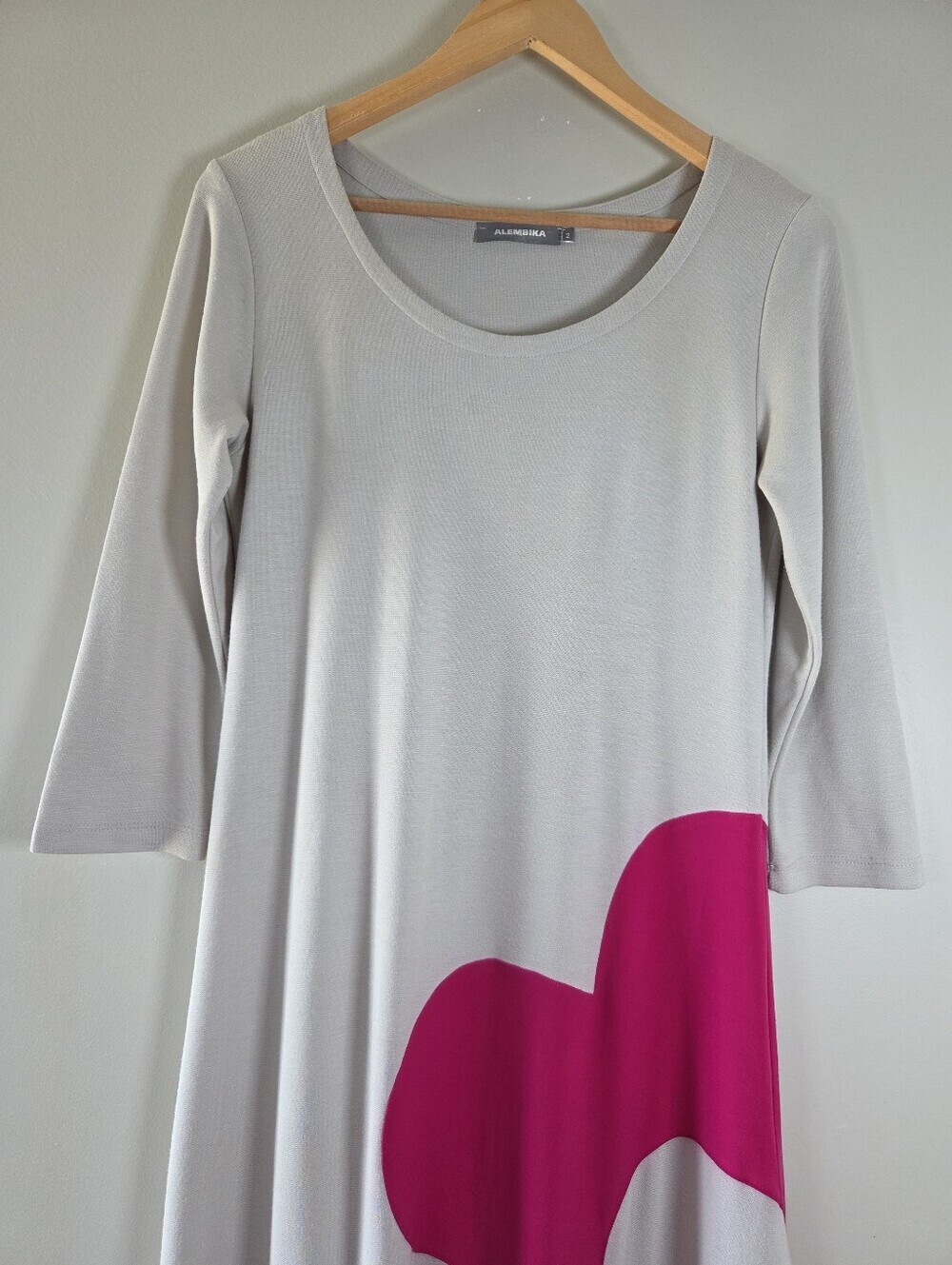 Alembika Midi Boho Gray Dress Size M Hippie Casual Oversized Chic Modern - Picture 4 of 15